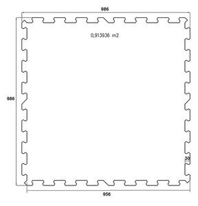 Dlažba FitFlo SF1050 95,6 x 95,6 x 1,6 cm - roh, čierna