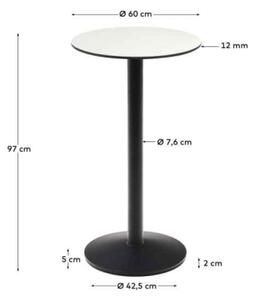 ESILDA BLACK & WHITE bistro stôl Kruh 97 x 60 x 60