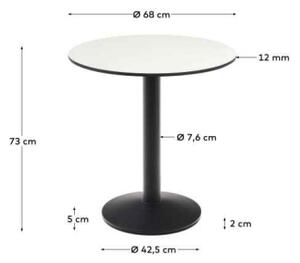 ESILDA BLACK & WHITE bistro stôl Kruh 73 x 68 x 68