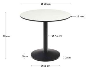 ESILDA BLACK & WHITE bistro stôl Kruh 73 x 90 x 90