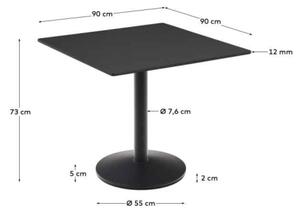 ESILDA BLACK bistro stôl Štvorec 73 x 90 x 90