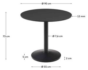 ESILDA BLACK bistro stôl Kruh 73 x 90 x 90