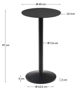 ESILDA BLACK bistro stôl Kruh 97 x 60 x 60