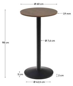 ESILDA WALNUT bistro stôl Kruh 98 x 60 x 60