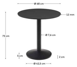 ESILDA BLACK bistro stôl Kruh 73 x 68 x 68