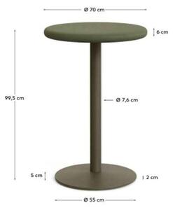 ESILDA GREEN bistro stôl Kruh 99,5 x 70 x 70