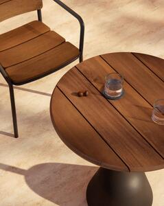 SAURA BLACK & WALNUT bistro stôl Kruh 75 x 70 x 70