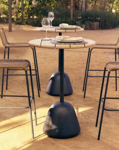 SAURA BLACK & NATURAL bistro stôl Kruh 95 x 70 x 70