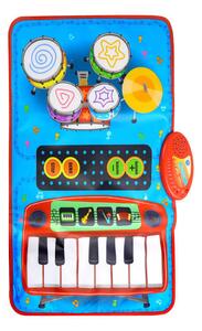 Hudobná podložka 2v1 Klavír Klávesy Bubon pre batoľatá dotyková hudobná hracia podložka modrá- CAB Toys