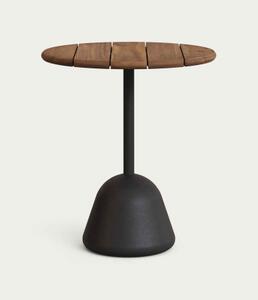 SAURA BLACK & WALNUT bistro stôl Kruh 75 x 70 x 70