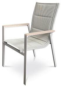 Autronic Záhradná stolička, hliník, textil, sivá, AZC-S1110 GREY