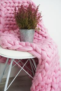 Pletená deka ružová 120 x 150 cm EMI