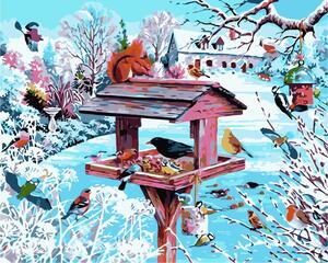 Maľovanie podľa čísiel s rámom "Vtáčia búdka" 50x40 cm