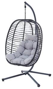 Autronic Závesné kreslo, kov, polyratan, sivá, AZ-V1289 GREY