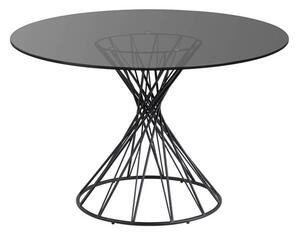 MUZZA Jedálenský stôl tuni Ø 120 cm čierny priehľadný