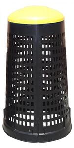 Vonkajší odpadkový kôš - plastový, 120 l, žltá