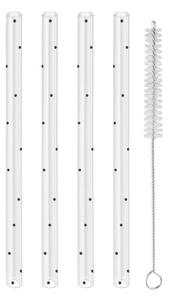 Sklenené slamky Dots Black – set 4 ks