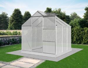 Skleník so základňou BestBerg SBP-4 / 3,6 m² / 190 x 190 x 201 cm / strieborná