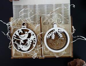 Ozdoby na Vianoce vyrobené z dreva, 1 sada-12 kusov DIODOF