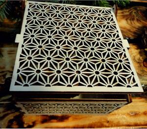 Vintage drevená krabička - Easy, rozmer: 12,6x12,6x8,2 cm, poskladaná