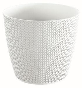 Prosperplast Kvetináč Wheaty biely, variant 21,8 cm