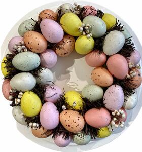Veľkonočný veniec z vajíčok mix farieb, 30x8 cm