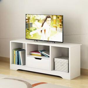 TV stolík multifunkčný stojan na médiá 90x30x41 cm biely RT09