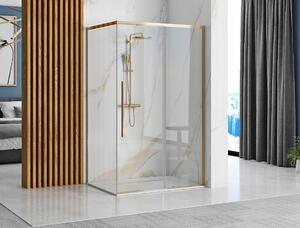 Rea Solar Gold Elegant, sprchový kút s posuvnými dverami 90 (dvere) x 90 (stena) x 195 cm, 6mm číre sklo, zlatý profil, REA-K4900