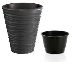 Prosperplast Kvetináč Small Sand s vložením tmavosivý, variant 29,5 cm