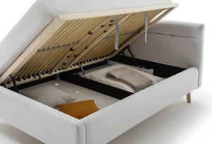 MUZZA Dvojlôžková posteľ anika s úložným priestorom 140 x 200 cm svetlosivá