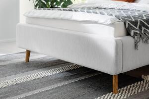 MUZZA Dvojlôžková posteľ anika s úložným priestorom 140 x 200 cm svetlosivá