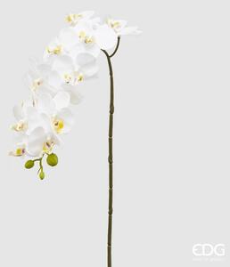 Umělá květina větvička orchideje bílá, 58 cm