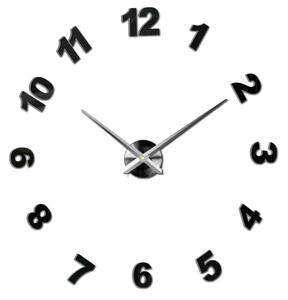 Stylesa - Moderné nástenné hodiny nalepovacie veľké TRINITY S047 i čierne