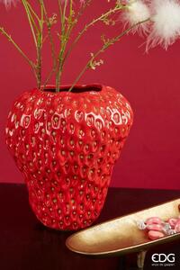 Váza v tvare jahody červená, 26x22 cm
