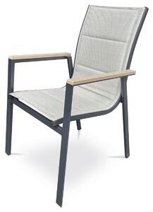 Autronic Záhradná stolička, hliník, textil,béžová, A ZC-S1110 BK