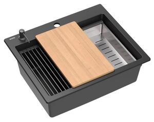 Granitový drez KURT 110 WORKSTATION Black