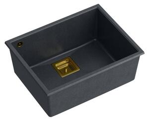 Granitový drez DAVID 50 Black Metallic