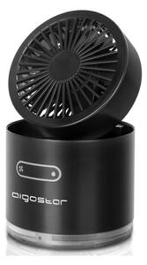 Aigostar - Bezdrôtový mini stolný ventilátor s hmlovým efektom MIST 10W/5V čierna