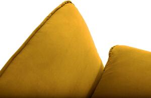 Žltá Rohová zamatová päťmiestna pohovka Florence – ľavý roh 255 × 170 × 95 cm COSMOPOLITAN DESIGN