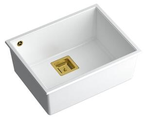 Granitový drez DAVID 50 White