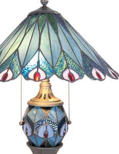 Tiffany lampa stolná PEACOCK Ø40*65