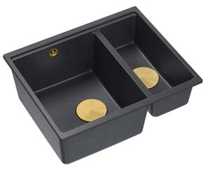 Granitový drez Logan 150 Black Metallic