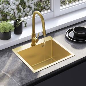 Oceľové umývadlo Leo 50 BRUSH GOLD