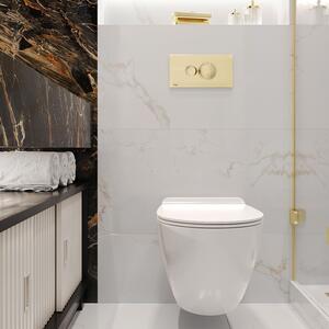 Rea Carter Tornado, Závesná WC misa 490x370x325 mm + WC sedadlo, biela lesklá, REA-C4801