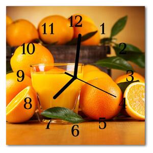 Nástenné sklenené hodiny Pomaranče 30x30 cm