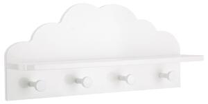 DekorStyle Nástenný vešiak s policou Cloud biely