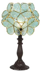 Tiffany lampa stolná KVIETKY GREEN