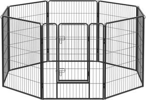 FEANDREA Ohrádka pre šteňatá 77 x 100 x 235 cm čierna