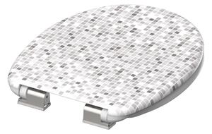 Duroplastové WC sedátko so spomaľovacím mechanizmom SOFT-CLOSE MOSAIC GREY, ED82118