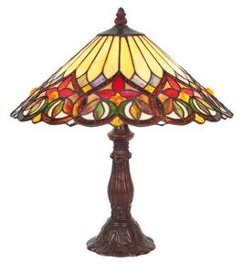 Vitrážová lampa tiffany stolová BRIGHT H 34 cm. Ø 25 cm